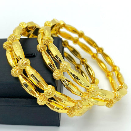 European and American live cross-border hot gold bracelet Dubai African bridal wedding open gold-plated bracelet factory wholesale