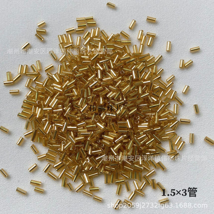 Silver filling series full set Golden Rice beads tube beads loose beads handmade diy jewelry hand sewing clothing accessories material