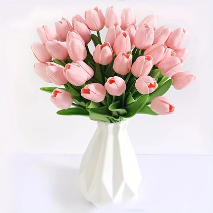 High-End Pu Tulip Artificial Flowers Cross-Border Exclusive for Home and Hotel Wedding Photography Props Feel Artificial Flowers Wholesale