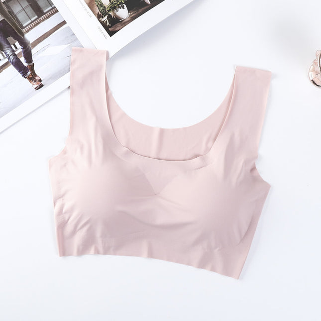 Shangpin Anxin Generation Seamless Rim-free One-piece Ice Silk Gather-up plus size Beauty Back Sports Bra Underwear for Women