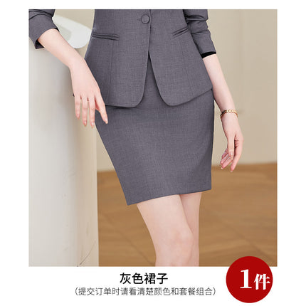 Grey Professional Suit suit Women's Autumn Hotel Front Desk Reception Tooling Beauty Salon Sales Department Overalls Dress
