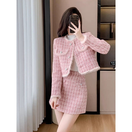 2024 Autumn and Winter New Fashion Fragrant Thickened suit Skirt Celebrity Two-Piece Elegant Jacket
