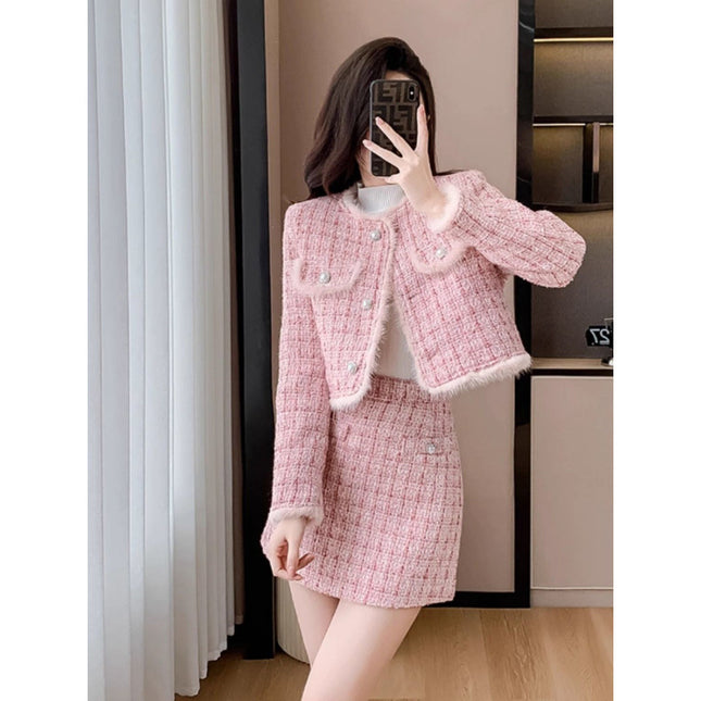 2024 Autumn and Winter New Fashion Fragrant Thickened suit Skirt Celebrity Two-Piece Elegant Jacket