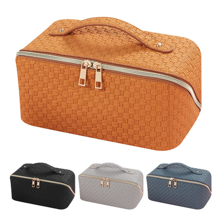 Rishang Bags Amazon Special for Women Cosmetic Bag Large Capacity Travel Wash Bag Portable Wash Rattan Woven Bag Factory