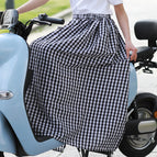 Black Plaid-Sun-proof skirt / Free size (40.00 kg-85.00 kg