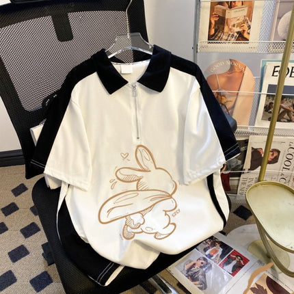 Cross-border Women's 2025 Summer New Cotton Short-sleeved T-shirt Women's Korean-style Fashionable Loose All-match Fashionable Brand Top for Women
