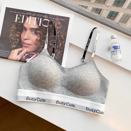 Thread Traceless Sports Underwear Women's Small Chest Push-up Anti-sagging Parammary Breast Comfortable Rimless Bra for Women