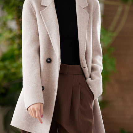 Yak Wool Coat Blazer for Women, Autumn and Winter New Style, Vintage Fashion, Casual Slimming Versatile Wool Coat