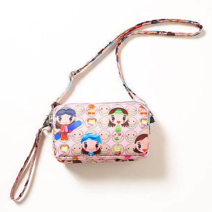 Mobile phone coin purse hand-held mini canvas bag women's bag Oxford cloth cartoon fabric bag wholesale