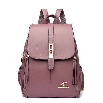 Foreign Trade Hot 2024 New Anti-theft Lock Backpack Trend Good Kangaroo Women's Schoolbag Fashion Travel Backpack