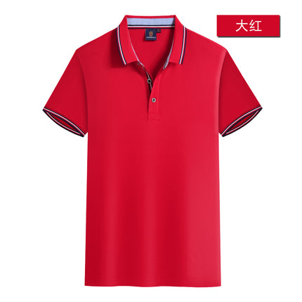 2025 Summer Zt2100 180g Cool Tencel Cotton Slim Fit Color Block Two-Tone Collar Polo Short Sleeve