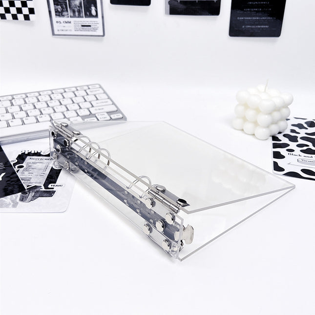 A5 hand ledger diy detachable binder 6 hole acrylic loose-leaf book HD transparent notebook shell wholesale