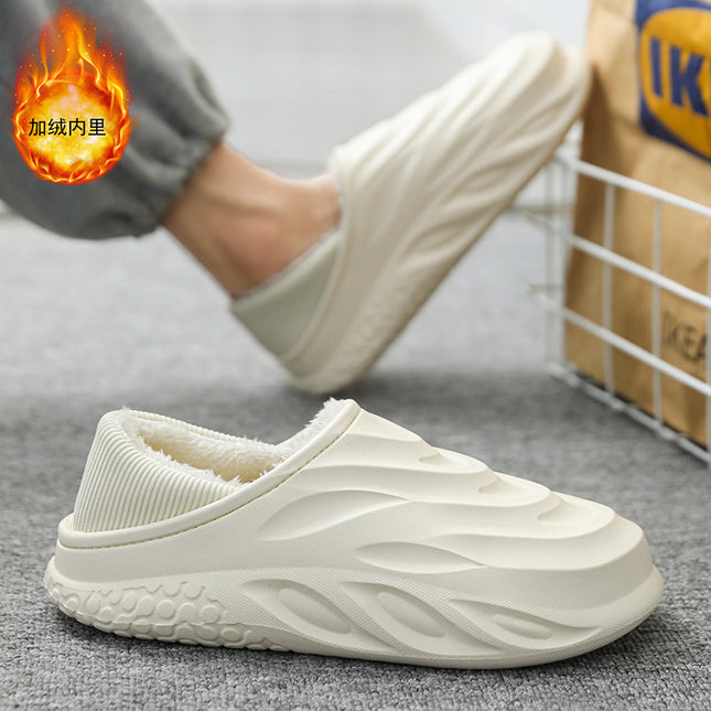 2023 New Cross-Border Velvet Cotton Slippers Winter Baotou Thick-Soled Couple Cotton Slippers Men's Korean Style Slippers Wear-Resistant Cotton Shoes