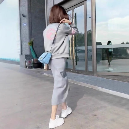 Spring Women's Shenzhen Nanyou New High-end Sense Fried Street Sweatshirt Dress Slim-fit Hip Skirt Two-piece Dress