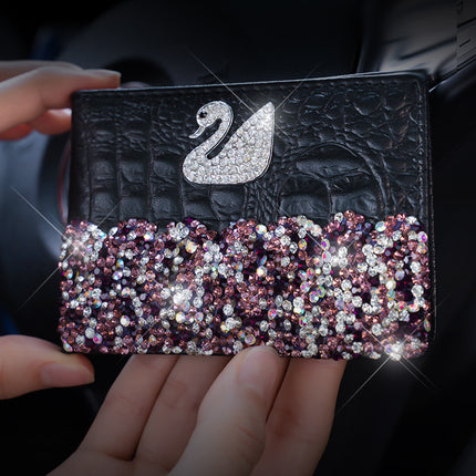 Car driving license bag women's handmade diamond-embedded fashion light Luxury Card Holder portable driving license driving license cover