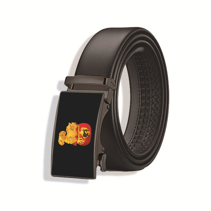 Men's gift box 3D belt automatic buckle belt alloy buckle supermarket wear-resistant non-peeling Korean business