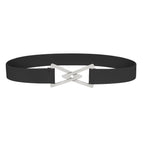 Black belt silver buckle / L 85cm