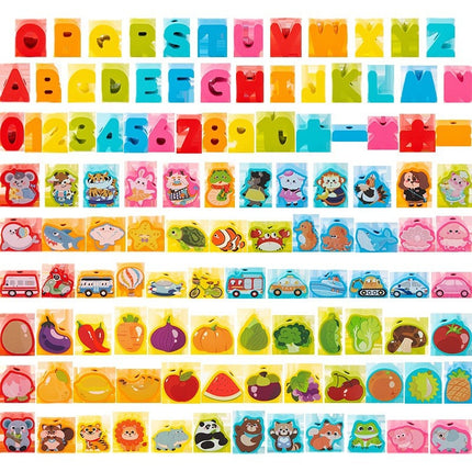 Children's wooden variety of cartoon patterns early education educational toys cute fun beaded baby knowledge classification things cognition