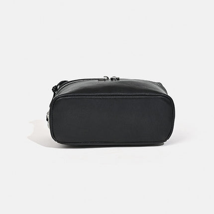 Light Luxury First-Layer Cowhide Lunch Box Bag, Satchel Vegetable Tanned Leather Box Bag, Niche High-End One-Shoulder Cross-Body Lunch Bag