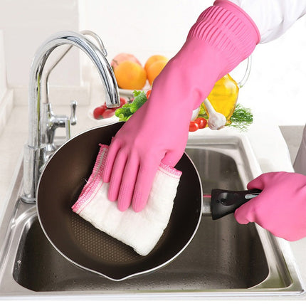 C30040 Klinley rubber gloves household non-slip cleaning gloves kitchen labor protection washing dishes washing clothes durable