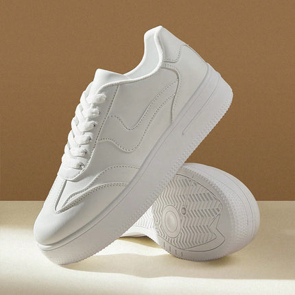 Spring and Summer New White Shoes Women's Leather All-match Sports Casual Women's Shoes Student Lace-up Non-slip Leopard Print Fashion Sneakers
