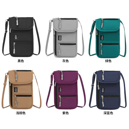 New Travel Neck Wallet Rfid Anti-Theft Crossbody Phone Bag Passport Holder Document Bag Multifunctional Storage Bag