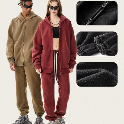Tilani Men's Sweatshirt and Sweatpants Set Cross-Border Trendy Brand Hoodie Autumn and Winter Velvet Thickeneded Men's Two-Piece Set