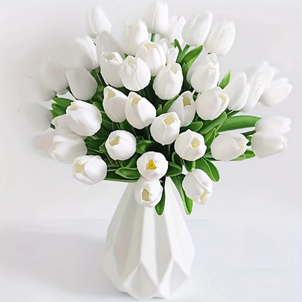High-End Pu Tulip Artificial Flowers Cross-Border Exclusive for Home and Hotel Wedding Photography Props Feel Artificial Flowers Wholesale