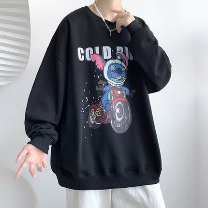 Sweatshirt Men's Spring and Autumn Loose Thin Round Neck Long Sleeve Hong Kong Style Trendy Brand Boys Couple's Casual Pullover Zhongshan Jacket