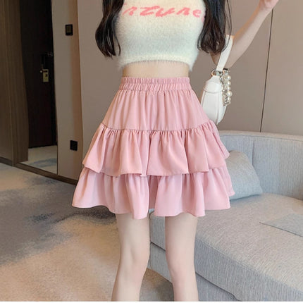 Plus Size Skirt for Women in Spring and Summer, Super Popular Pear-Shaped Figure, High-Waisted A-Line Cake Skirt, Small Fluffy Short Skirt