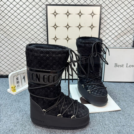 Celebrity Style Thick-Soled Colorful Moon Boots 2025 Winter New Long Ski Boots Warm Anti-Ski Boots for Women