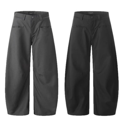 American High Street Cleanfit Silhouette Scimitar Casual Pants Men's Wide-Leg Straight Slim Floor-Length Design Pants