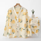 V-neck-wrinkle cloth-yellow peach-off-white / M