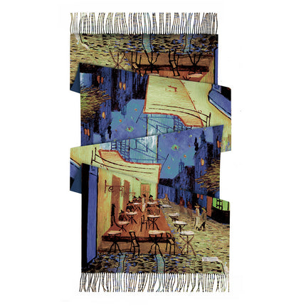 Winter Fashionable and Versatile Van Gogh Oil Painting Series Starry Sky Ladies Imitation Cashmere Long Scarf for Mother Shawl Warm Scarf