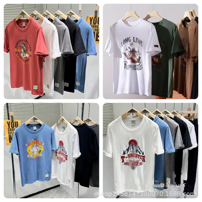 Foreign trade 1 yuan 2 yuan 3 yuan cheap export Southeast Yala America Men T-shirt Men's factory wholesale