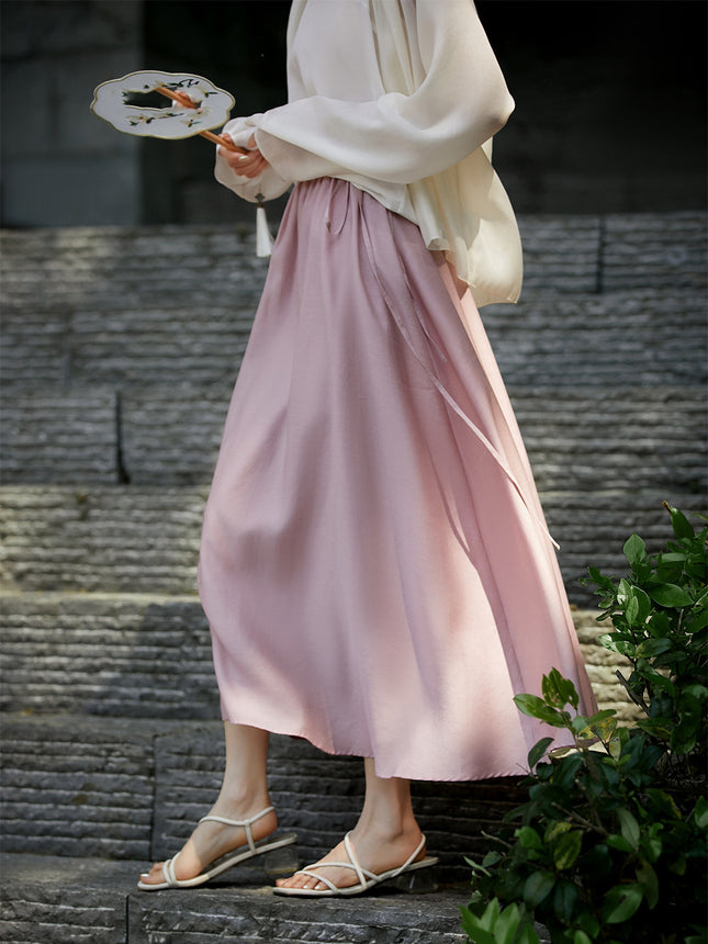 | Garden Tour. Skirt | Elegant Slim A- line Umbrella Skirt/Dipped Smooth Lyocell Skirt