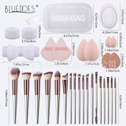Cross-border makeup brush suit 31-piece set combination beauty egg powder puff portable storage bag foundation brush beauty wholesale