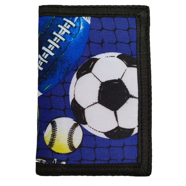 Cross-Border Football Print Kidsren's Coin Purse, Student Sports Basketball Wallet, Foldable Ultra-Light Toy Zipper Wallet
