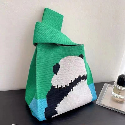 New Ins Bag Knitted Handbag Large Capacity Bucket Bag Versatile Daily Work Clothing Tote Bag Female Souvenir