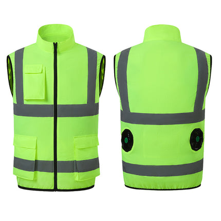 New outdoor cooling air conditioning overalls men's sanitation road administration reflective strip fan clothing summer air conditioning clothing vest
