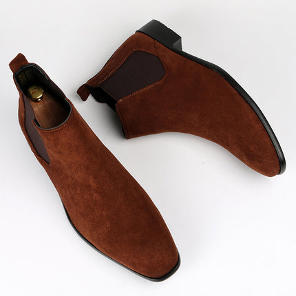 Men's Chelsea Boots Small Square Toe Men's Shoes All-match Fashion Men's Ankle Boots