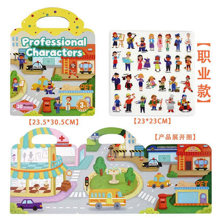 Cross-border Children's Jelly Sticker Book Enlightenment Puzzle Sticker Princess Dress-up Repeatedly Sticker Early Education Jelly Sticker