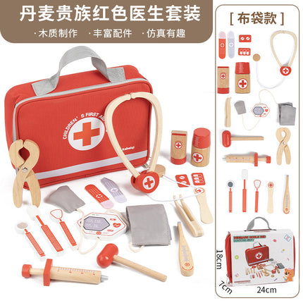 Children's wooden simulation doctor nurse toy suit play house boy girl stethoscope role-playing toy