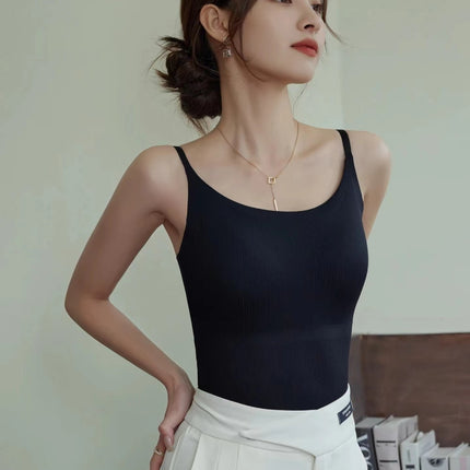 Summer Thin Seamless Underwear with Beautiful Back Design, Integrated Anti-Gravity Lifting Bra, Women's Gathered Soft Support Vest