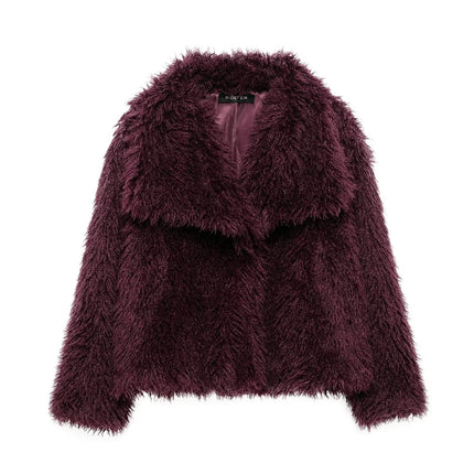 SAW AliExpress Independent Station Women's Wear European and American Style Artificial Fur Effect Short Coat 4360 240 712