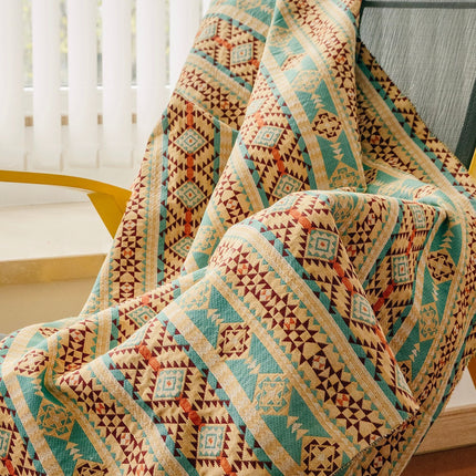 Ethnic style yarn-dyed jacquard cloth geometric stripes home fabric tablecloth sofa cloth decorative cloth for clothes in stock wholesale