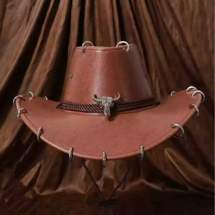 Solid Color Light Board Felt Western Cowboy Hat Outdoor Autum Hat Women's Simple French Hat Men's High-End