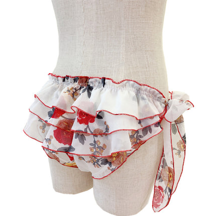 Antique Hanfu Men's Childe Jade Milk Dog Bilateral Open Strap for Men and Women Comfortable Triangle Mid-Waist Underwear