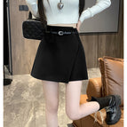 Black front skirt and back pants / XS