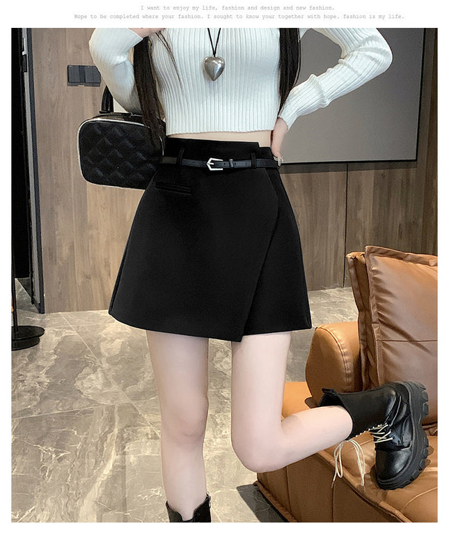 Suit Short Skirt A-Line New High-Waisted Slimming 2025 Irregular Stylish Women's Spring and Summer Pants Skirt